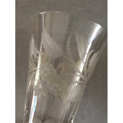 26 - H P Bulmer centenary wheel cut and engraved crystal flute by Webb Corbett for Royal Doulton.