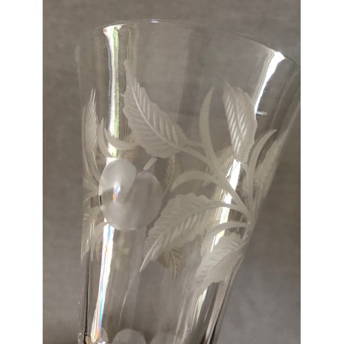 26 - H P Bulmer centenary wheel cut and engraved crystal flute by Webb Corbett for Royal Doulton.