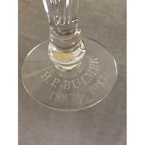 26 - H P Bulmer centenary wheel cut and engraved crystal flute by Webb Corbett for Royal Doulton.