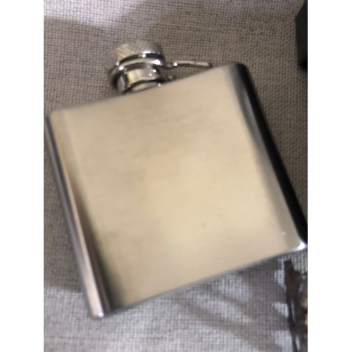 31 - Glenfiddich hip flask. Stainless steel