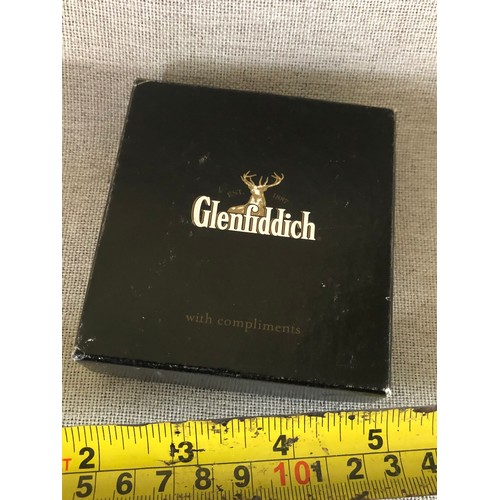 31 - Glenfiddich hip flask. Stainless steel