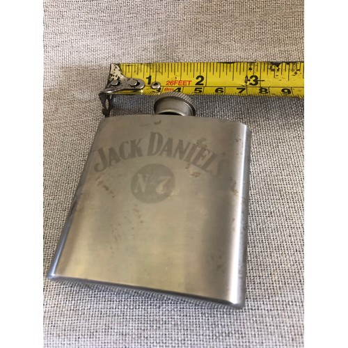 36 - Jack Daniel’s hip flask. Stainless steel