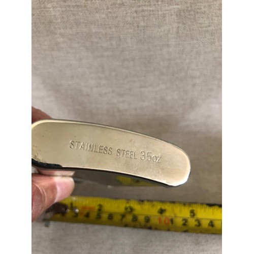 37 - Glenmorangie hip flask. Stainless steel