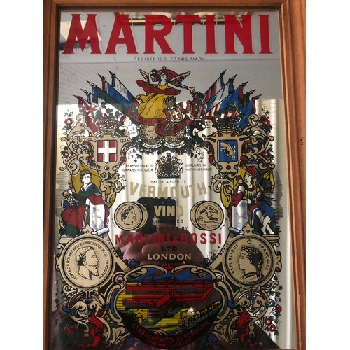 93 - Vintage Martini advertising mirror in frame