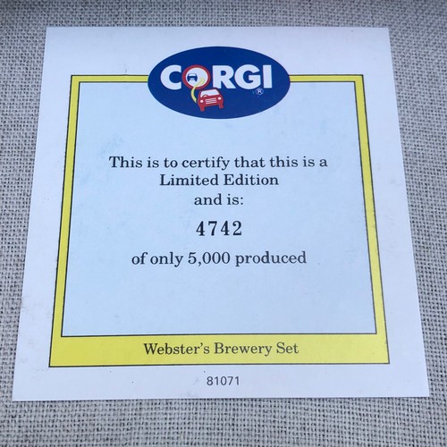 193 - Websters corgi limited edition Lorry Number 4742. Boxed.