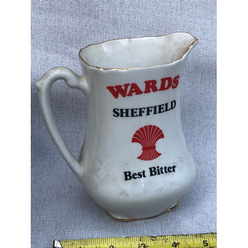 212 - Wards Sheffield Best Bitter jug by R A James & Co. Gold print.