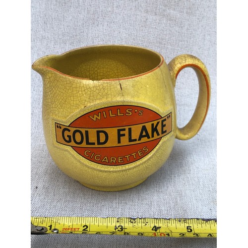 249 - Will’s Gold Flake Cigarettes jug. Marked under. Chipped cracked and crazed.