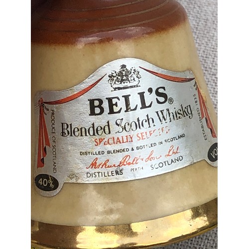 268 - Bell’s blended Scotch whisky bell shape decanter. Damage to plastic part of stopper