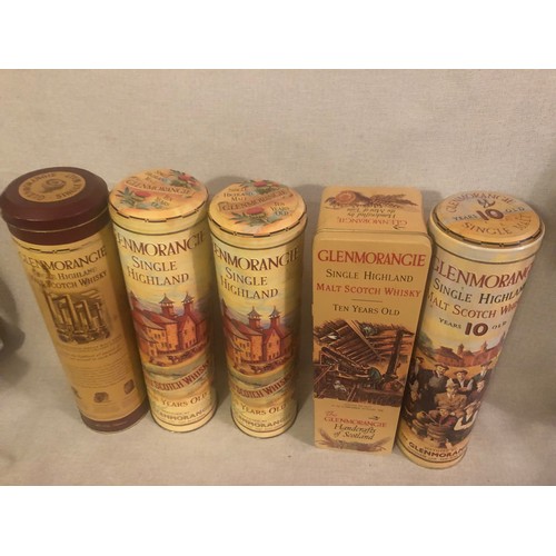 301 - 5No. collectable empty Glenmorangie tins