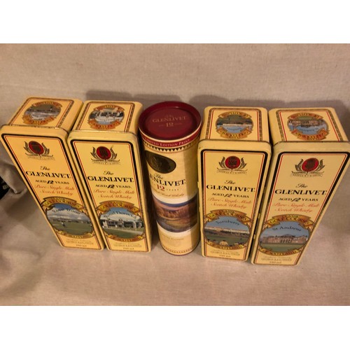 303 - 5No. collectable empty Glenlivet tins