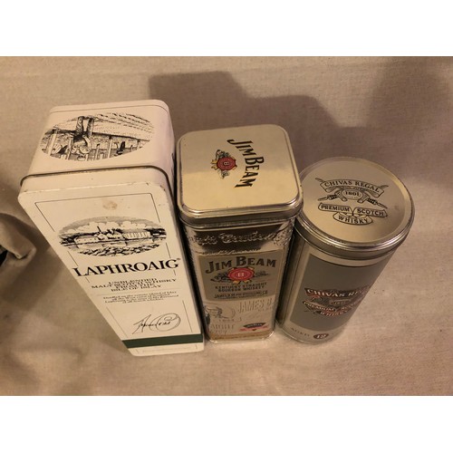 305 - 3No. collectable empty Whisky tins