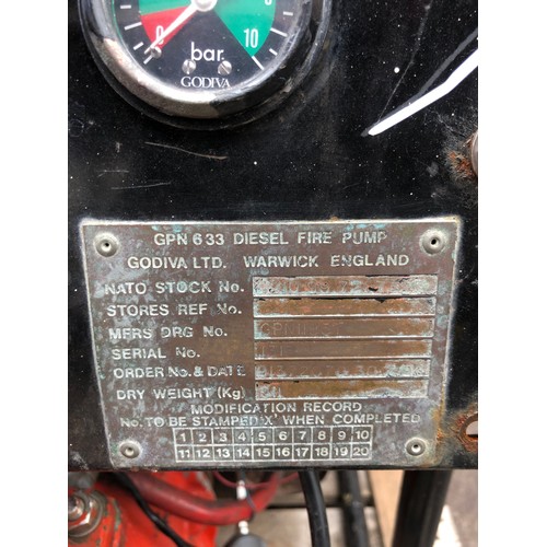 130 - MOD - Large water fire pump with Ford 4 cylinder diesel engine. Declared as mendable which seems rea... 