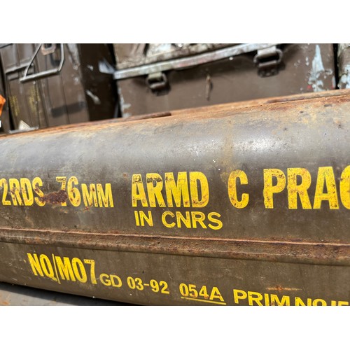 139 - 1No. Metal MOD 2RDS 76mm ARMD C PRAC L25A4 case. Empty.