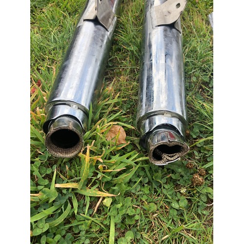 174 - Pair of Stainless steel Triumph motorbike exhausts