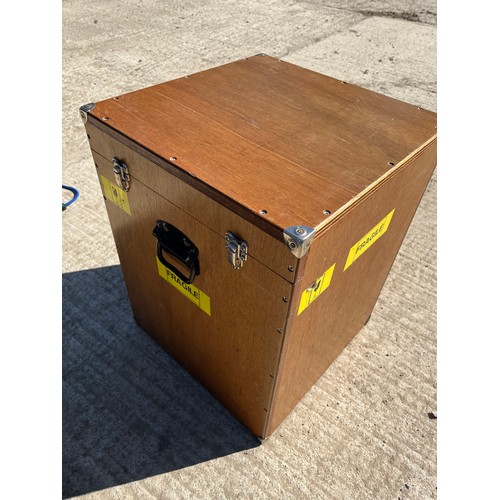 179 - A Mahogany marine ply flight chest 45x45x59cm