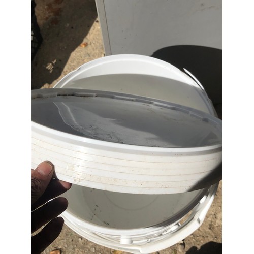 181 - 6No. white lidded plastic buckets ideal for fishing bait