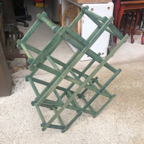 374 - Green folding wine rack