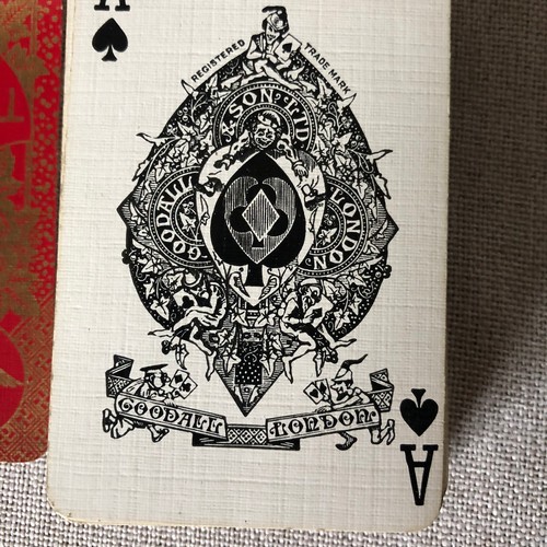 Chas Goodall & sons Ltd oriental gilt design playing cards in original box