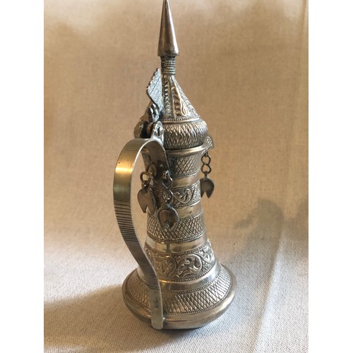 672 - OMANI Sterling Silver Islamic OMAN Persian Arabic DALLAH COFFEE TEA POT 21.5cm tall. Requires a silv... 