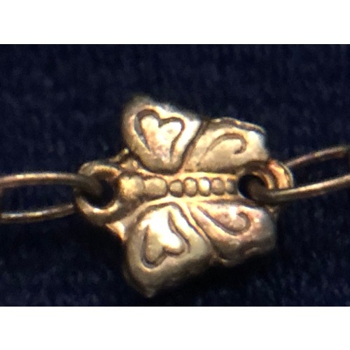 673 - Silver butterfly bracelet marked MM .925