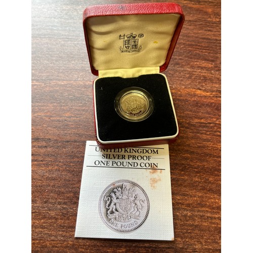 679 - Silver proof 1983 £1 coin uncirculated piedfort. 19 g limited issue 10,000