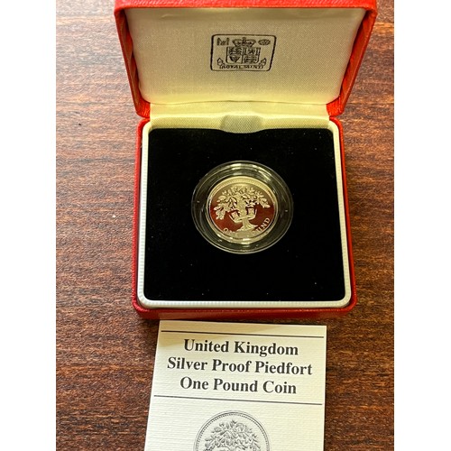 680 - Silver proof 1983 £1 coin uncirculated piedfort. 19 g limited issue 15,000