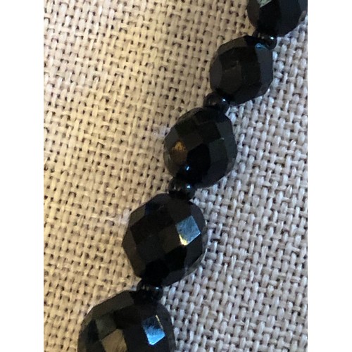 9 - Bead necklace wth black faceted stones