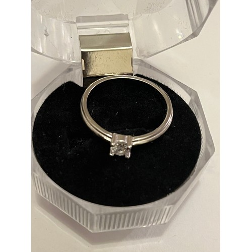 39 - S.925 Silver hallmarked CZ solitaire ring Size N