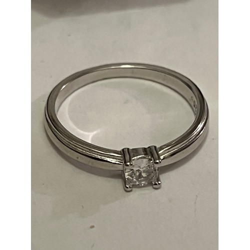 39 - S.925 Silver hallmarked CZ solitaire ring Size N