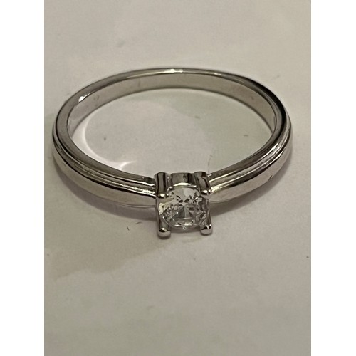 39 - S.925 Silver hallmarked CZ solitaire ring Size N