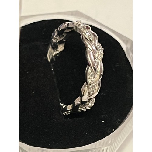 40 - S.925 Silver hallmarked plaited eternity ring