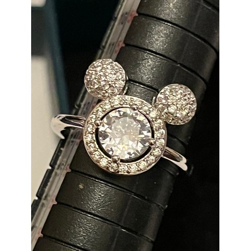 47 - S.925 Silver hallmarked Mickey Mouse motif ring size N