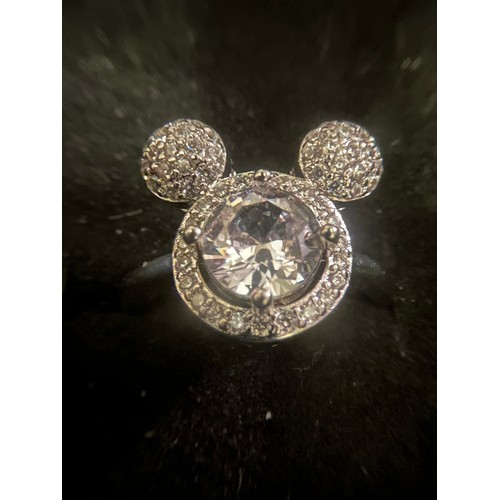 47 - S.925 Silver hallmarked Mickey Mouse motif ring size N