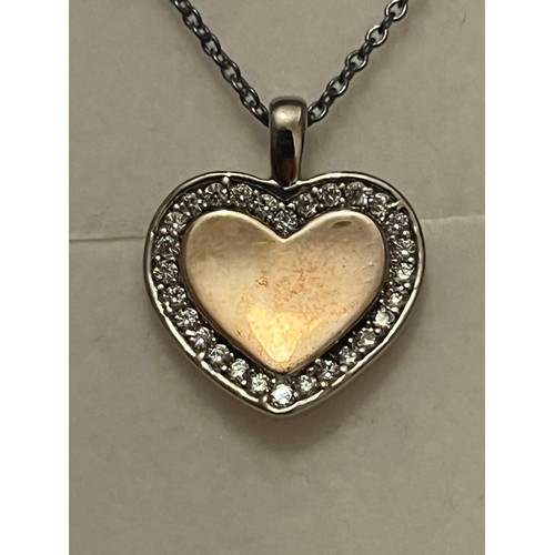 50 - S.925 Silver hallmarked necklace with Gilt heart pendant 18