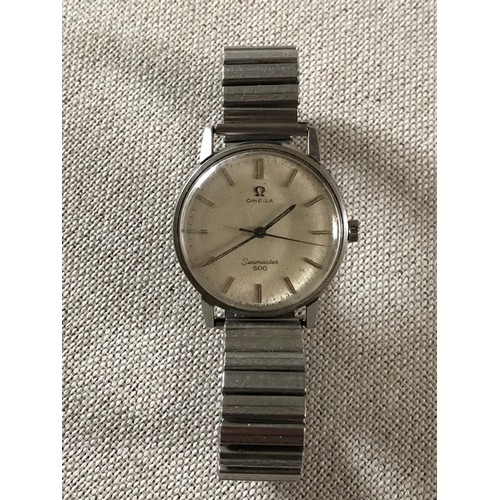 117 - Omega Seamaster 600 - Silver Dial - c.1960 with fixo-flex strap in good working order. Some light sc... 