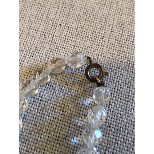 57 - Bead necklace with clear faceted stones