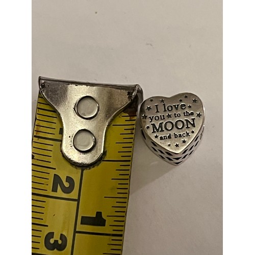 84 - S.925 Silver hallmarked charm. Love you to the moon and back