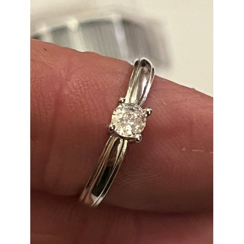 85 - S.925 Silver hallmarked CZ solitaire ring Size N