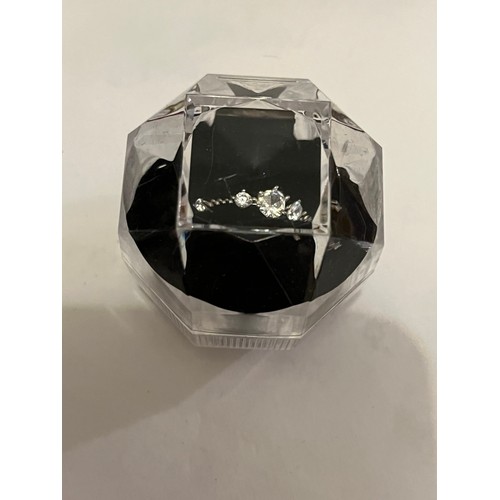 88 - S.925 Silver hallmarked dainty CZ ring size N