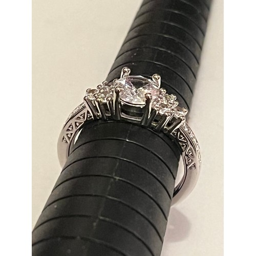 94 - S.925 Silver hallmarked CZ ring size Q