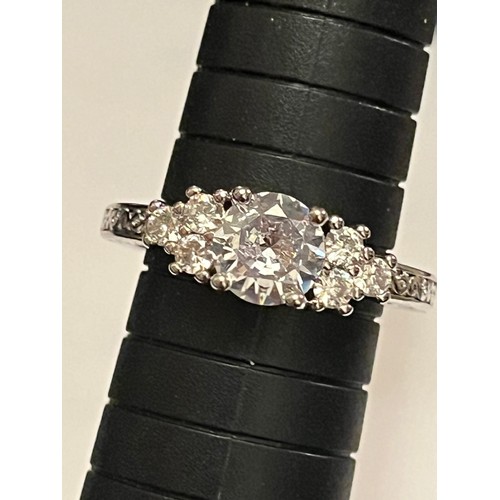 94 - S.925 Silver hallmarked CZ ring size Q