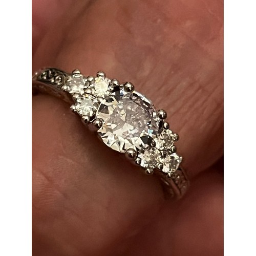 94 - S.925 Silver hallmarked CZ ring size Q