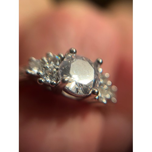 94 - S.925 Silver hallmarked CZ ring size Q