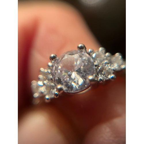 94 - S.925 Silver hallmarked CZ ring size Q