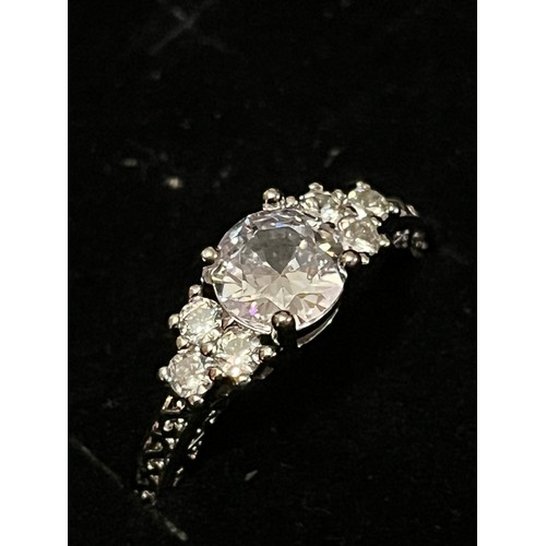 94 - S.925 Silver hallmarked CZ ring size Q