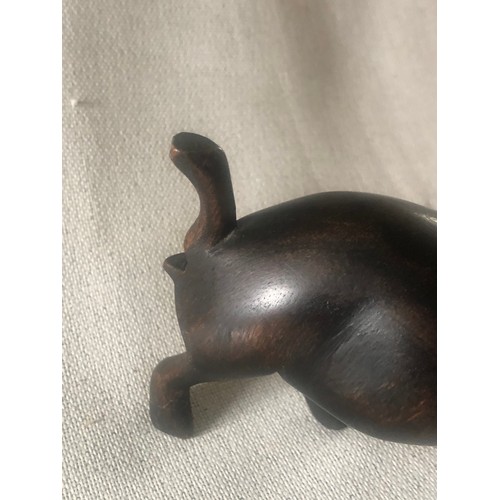 182 - Carved African tribal art Warthog hardwood