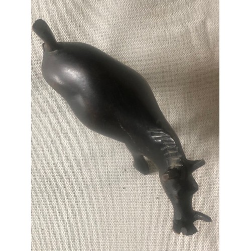 182 - Carved African tribal art Warthog hardwood