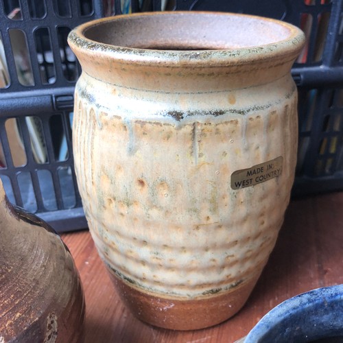 189 - 8 Hand thrown ceramic pot etc. Some signed as pictured