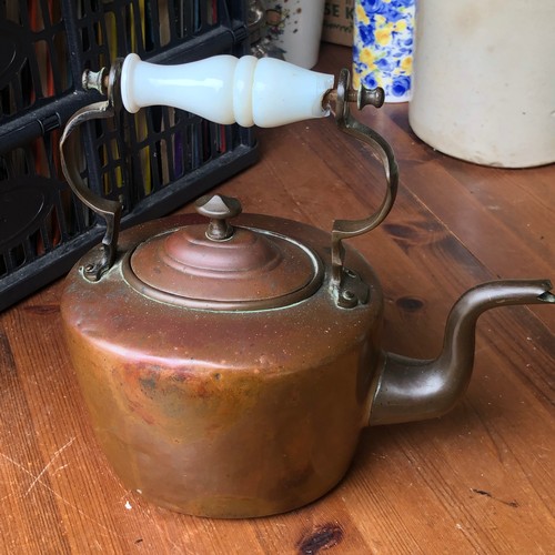 190 - Copper kettle with ceramic handle