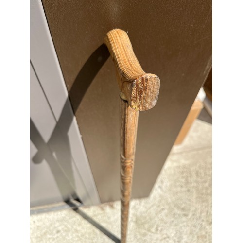 196 - Wooden walking stick.